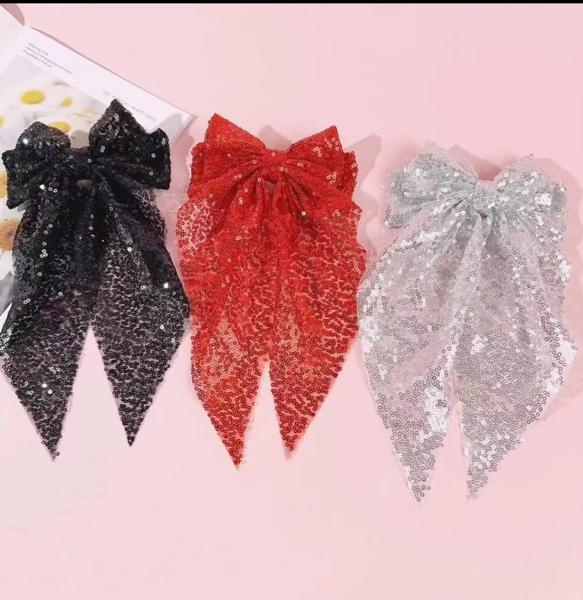 Sequin Oversized Hair Bow