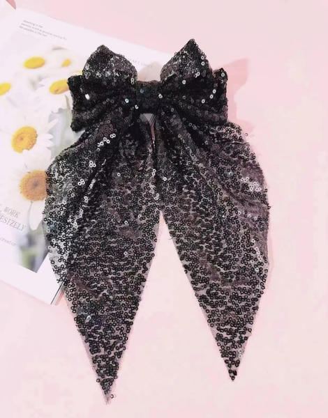 Sequin Oversized Hair Bow