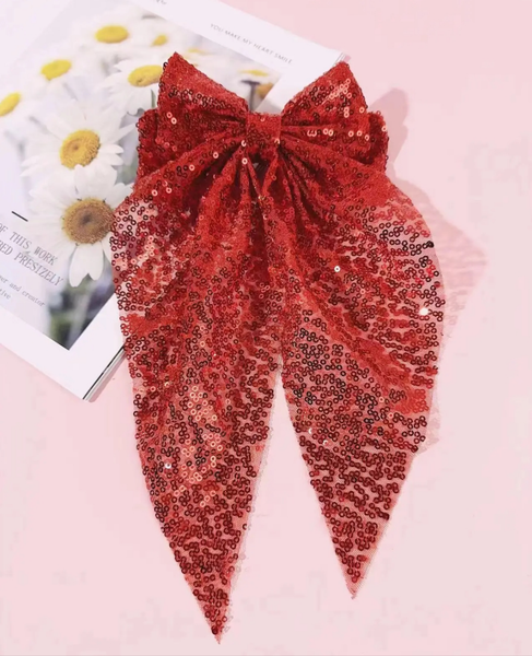 Sequin Oversized Hair Bow