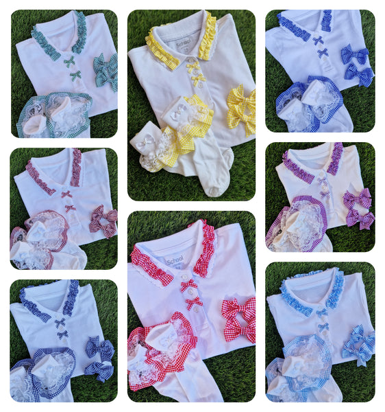 School 4-piece girls Gingham sets