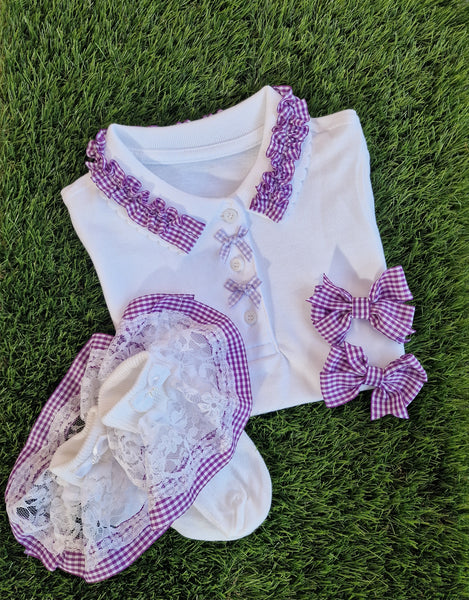 School 4-piece girls Gingham sets