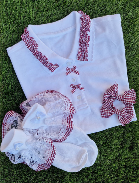 School 4-piece girls Gingham sets