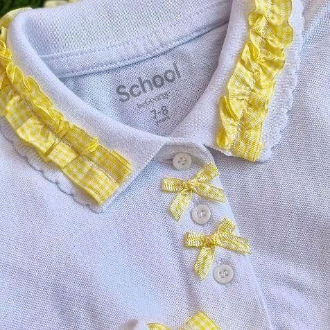 Sophia’s  girls school polo T-shirts with frilly collar- 1 TOP ONLY