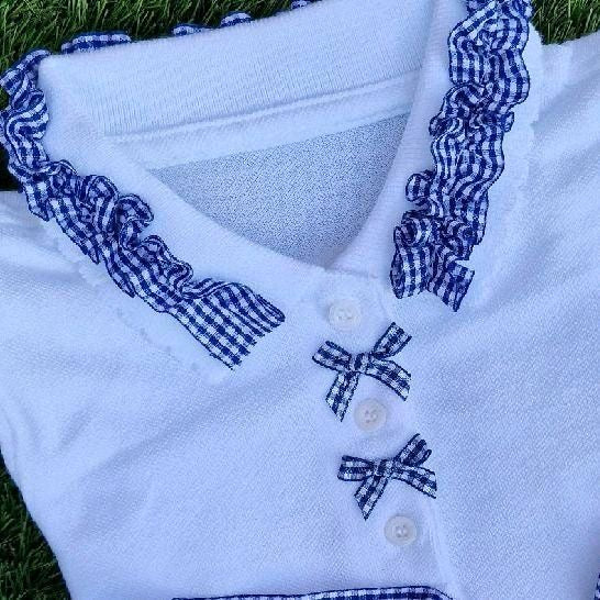 Sophia’s  girls school polo T-shirts with frilly collar- 1 TOP ONLY