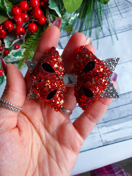 Scallopstar Red And Gold Star  Bow