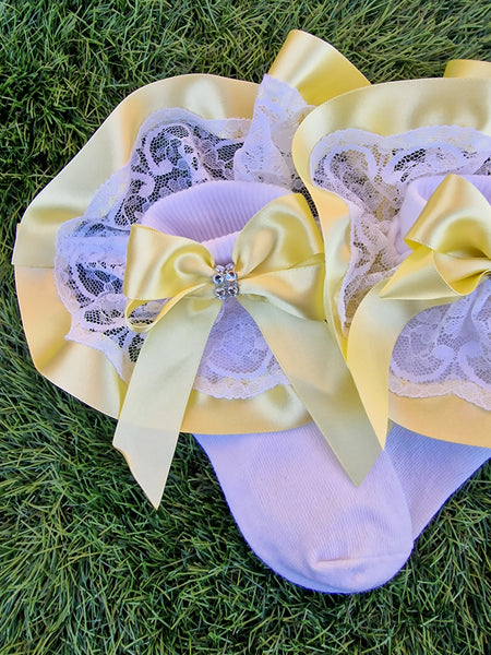 Lemon Frilly Socks