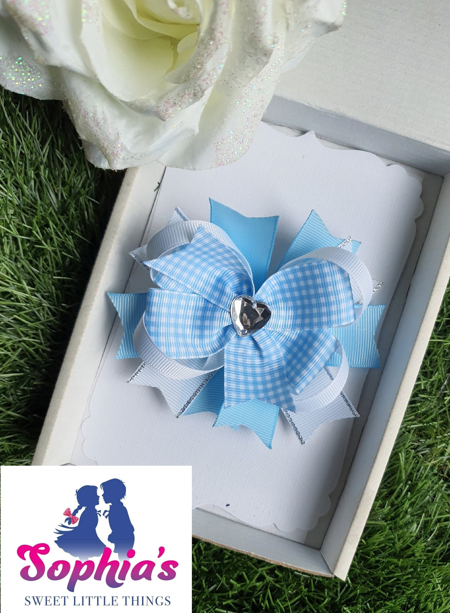 3D  Baby Blue Boutique Bows