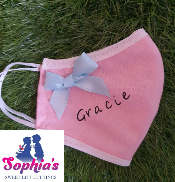 Baby Pink With Bow Reusable Face Mask
