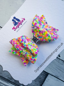 Neon Sprinkles  Dolly Bow