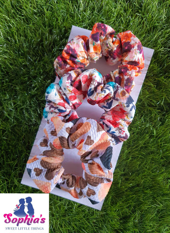 Hearts and Florals Mix Scrunchies (Sold separately)