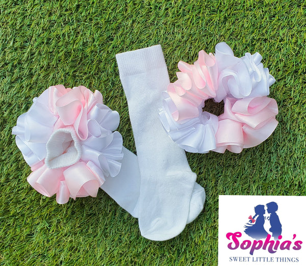 Baby Pink And White Tutu Trim For Socks