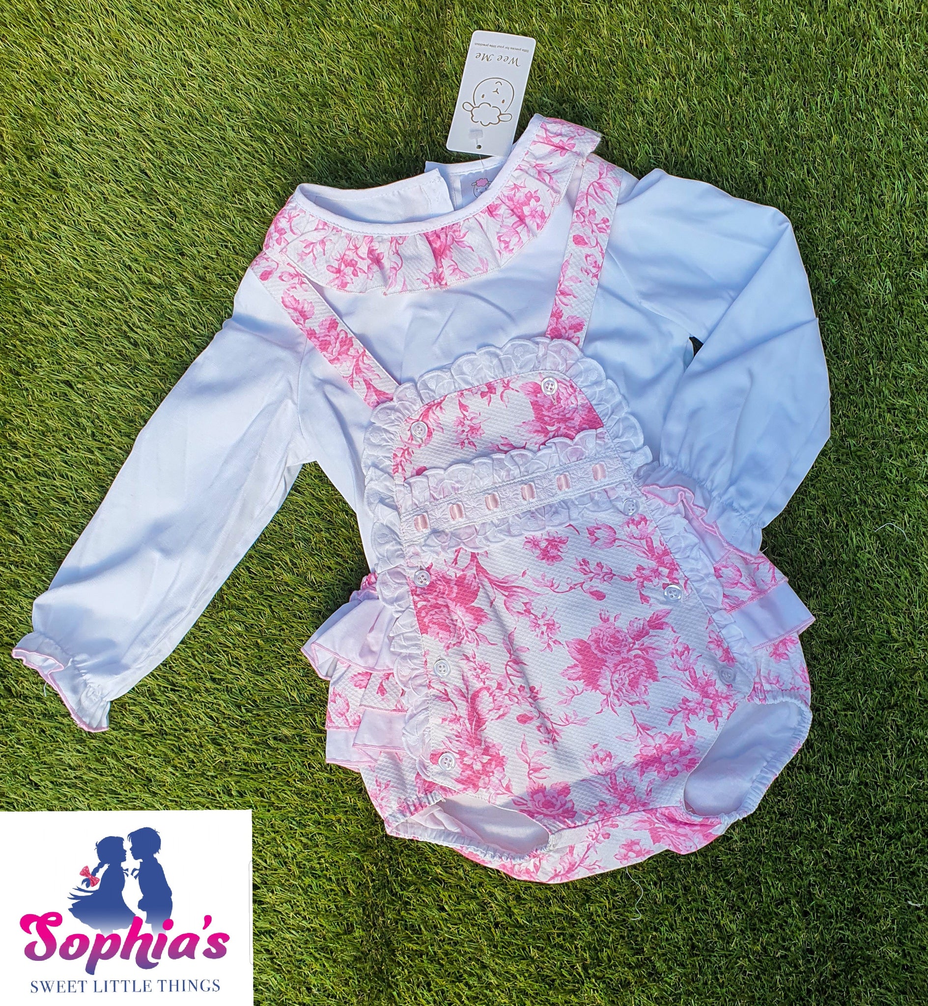 Wee Me frilly bum romper Set