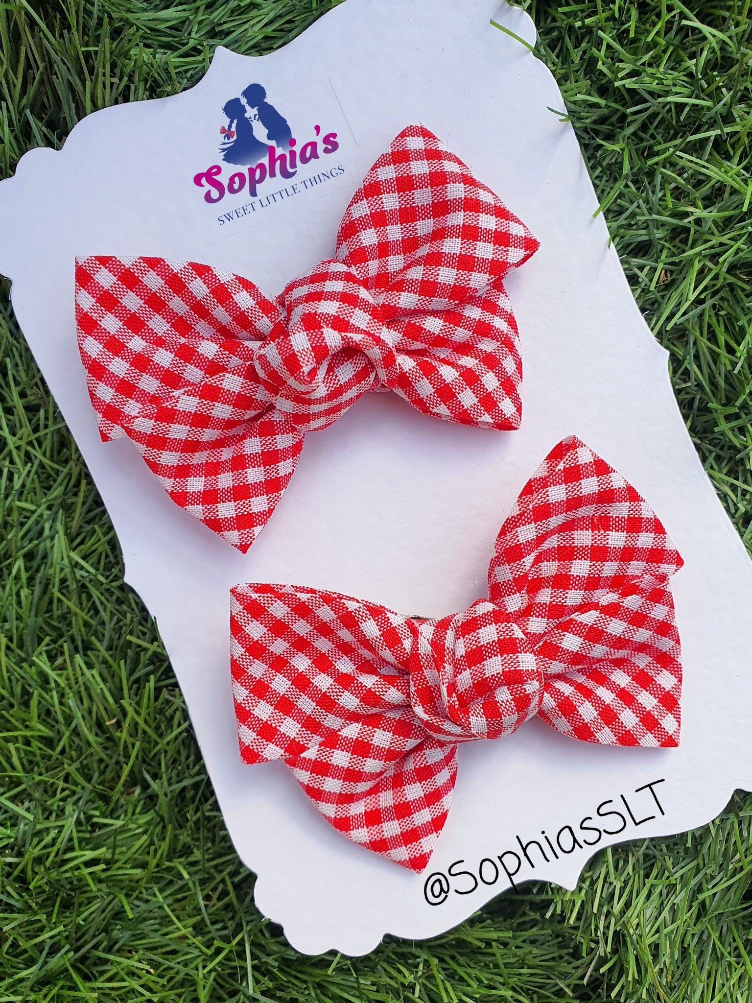 Red Gingham Tie Knot Bows