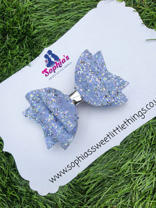 Lilac Diamonds Glitter Bow