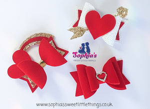 Cupid Heart Valentines bow (Top Bow on photo)