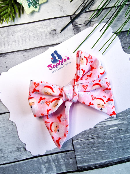Hey Santa tie knot bows (1 Supplied ONLY)