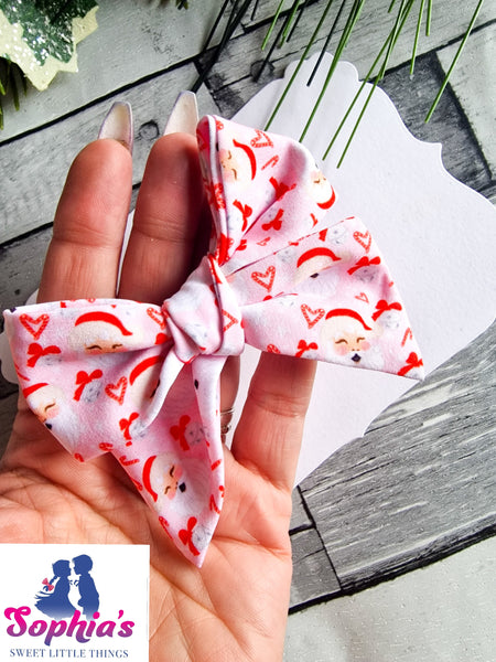 Hey Santa tie knot bows (1 Supplied ONLY)