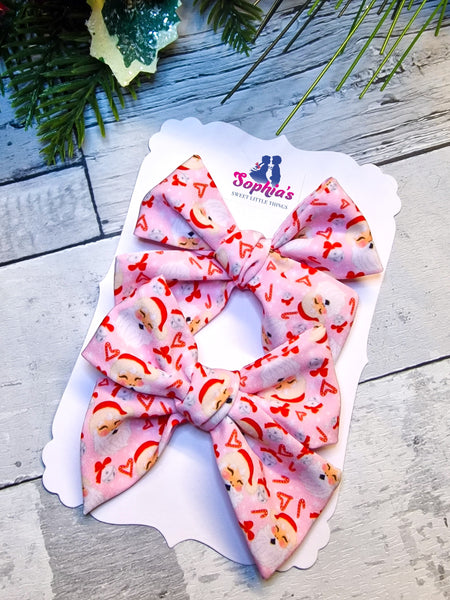 Hey Santa tie knot bows (1 Supplied ONLY)