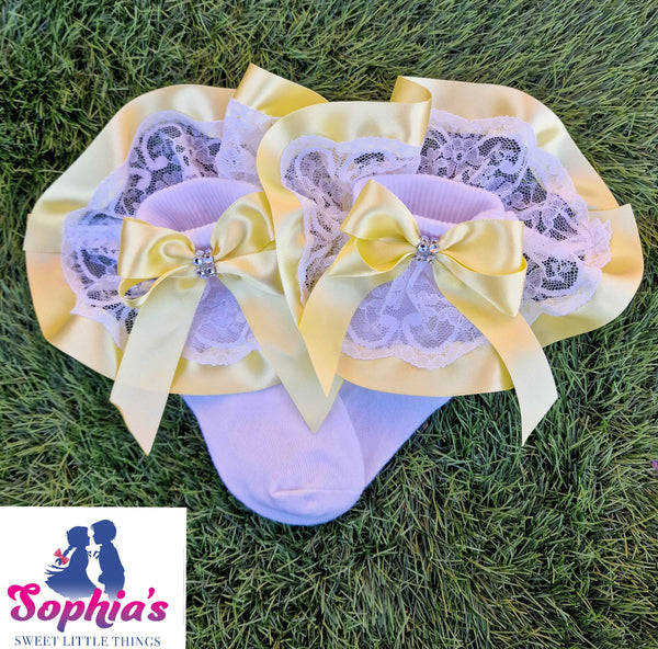 Lemon Frilly Socks