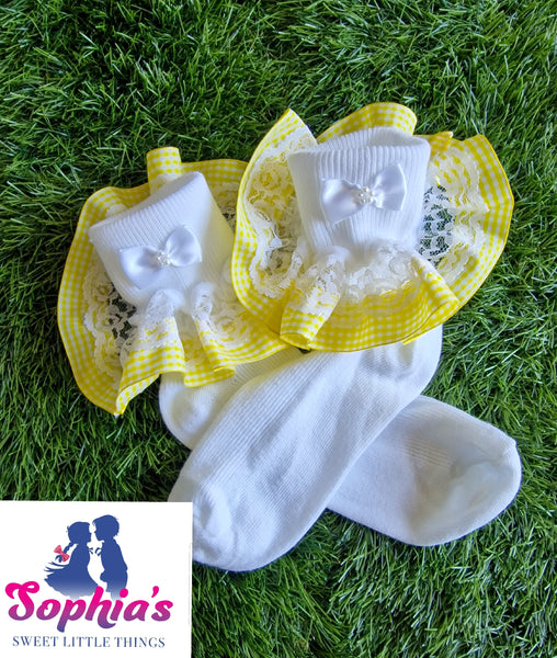 Frilly Gingham Socks