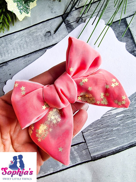 Shaker tie knot bows....My glittery stars move!!