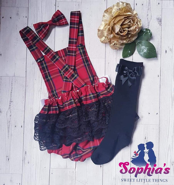 Girls Lace Tartan Set