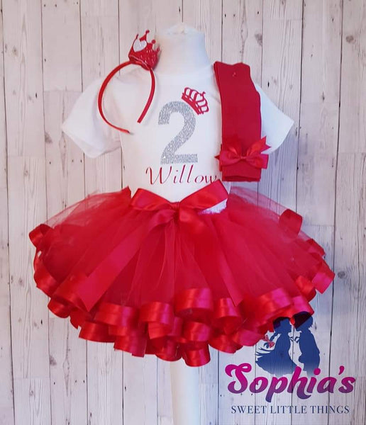 Red Ribbon 4-Piece Tutu Set