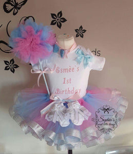 Baby Pink/ Blue Glitter Birthday/Cake Smash Set