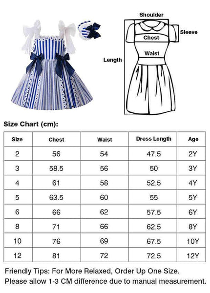 Girls Flower Stripped Dress And headband set